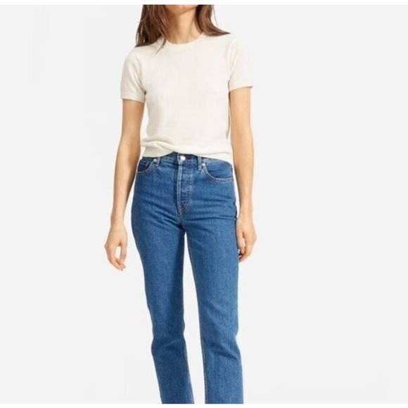 EVERLANE Women's Size M NEW 100% Cashmere Short Sleeve Classic Sweater Tee - Picture 1 of 6